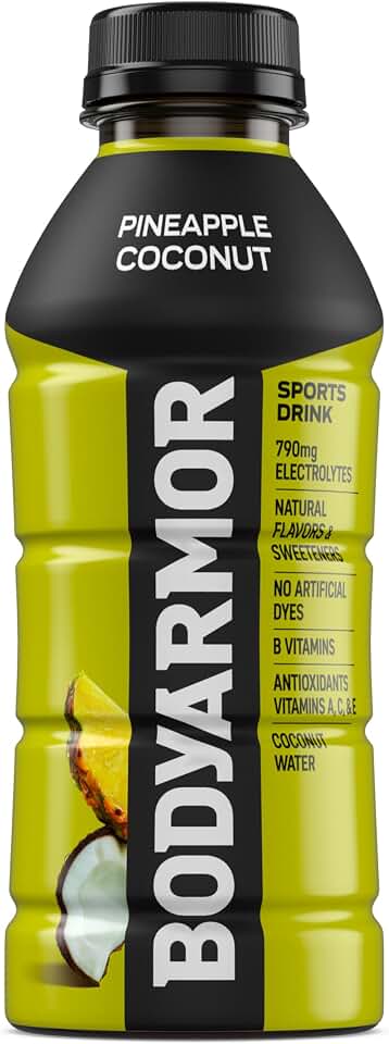 BODYARMOR Sports Drink Sports Beverage, Pineapple Coconut, Natural Flavors With Vitamins, Potassium-Packed Electrolytes, No Preservatives, Perfect For Athletes, 16 Fl Oz