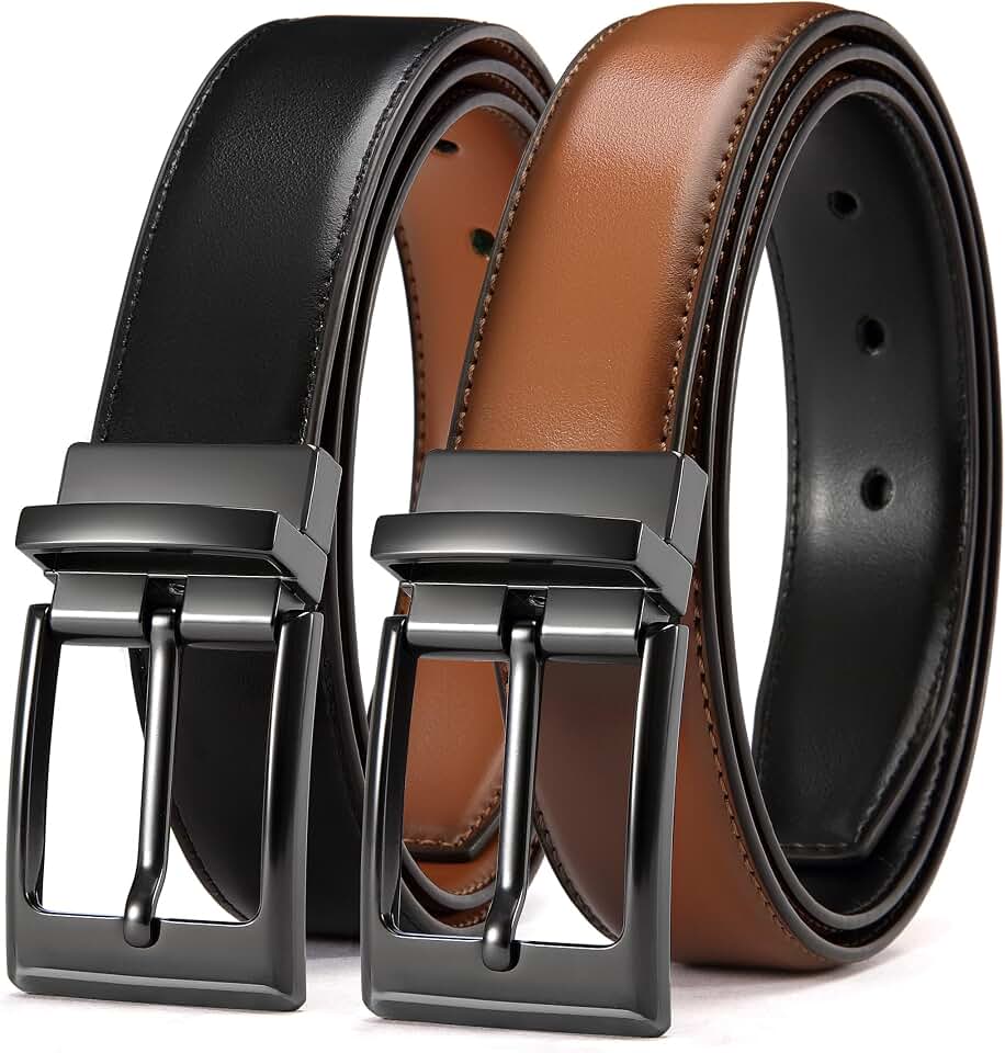 CHAOREN Reversible Belt Men 1 Piece - 1.25" Leather Dress Belt Global Recycled Standard