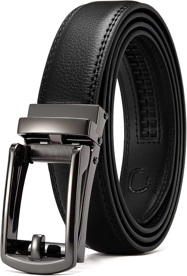 CHAOREN Mens Dress Belt - 1 1/4" Leather Ratchet Belt Comfort Click Global Recycled Standard