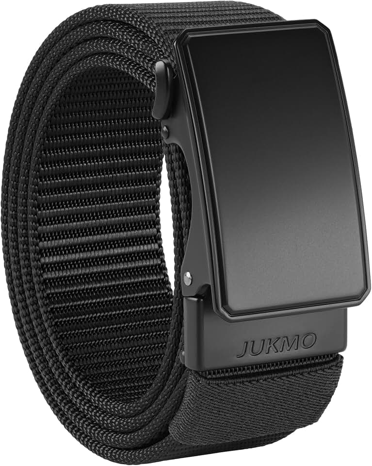 JUKMO Men's 1.5" Nylon Ratchet Casual Belt for Jeans Global Recycled Standard