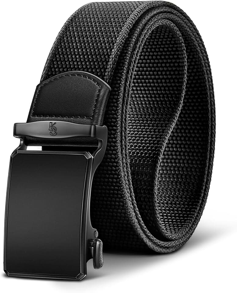KEMISANT Stretch Web Ratchet Golf Belt For Men Trimmable 1 3/8"-Gift Boxed