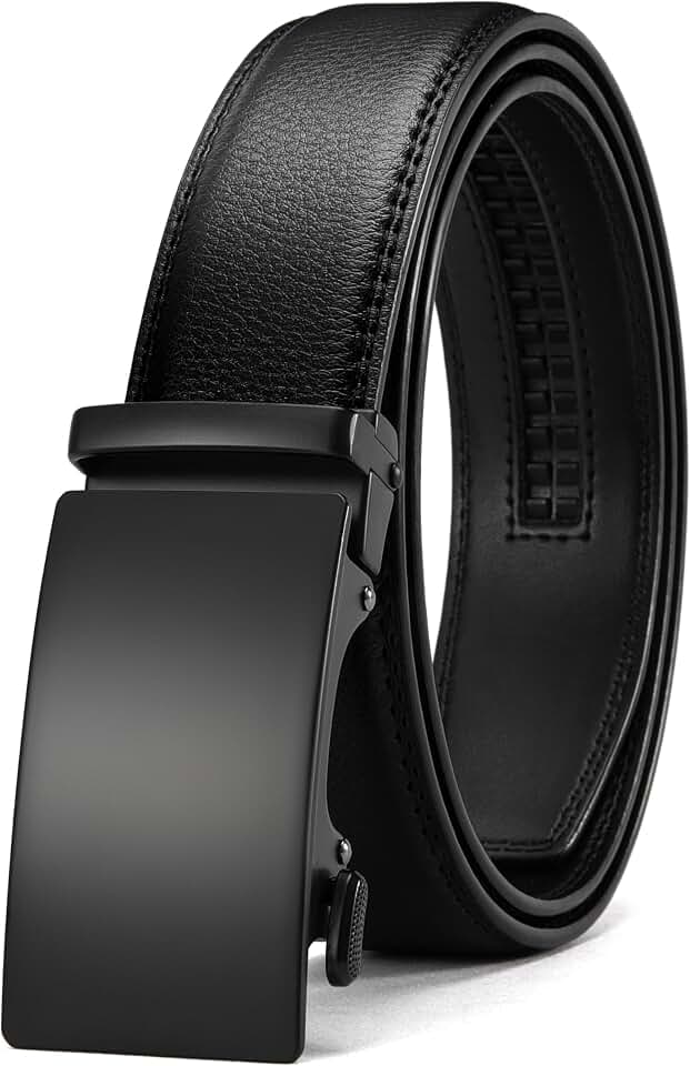 CHAOREN Mens Leather Ratchet Belt - 1 3/8" for Dress Pants Global Recycled Standard