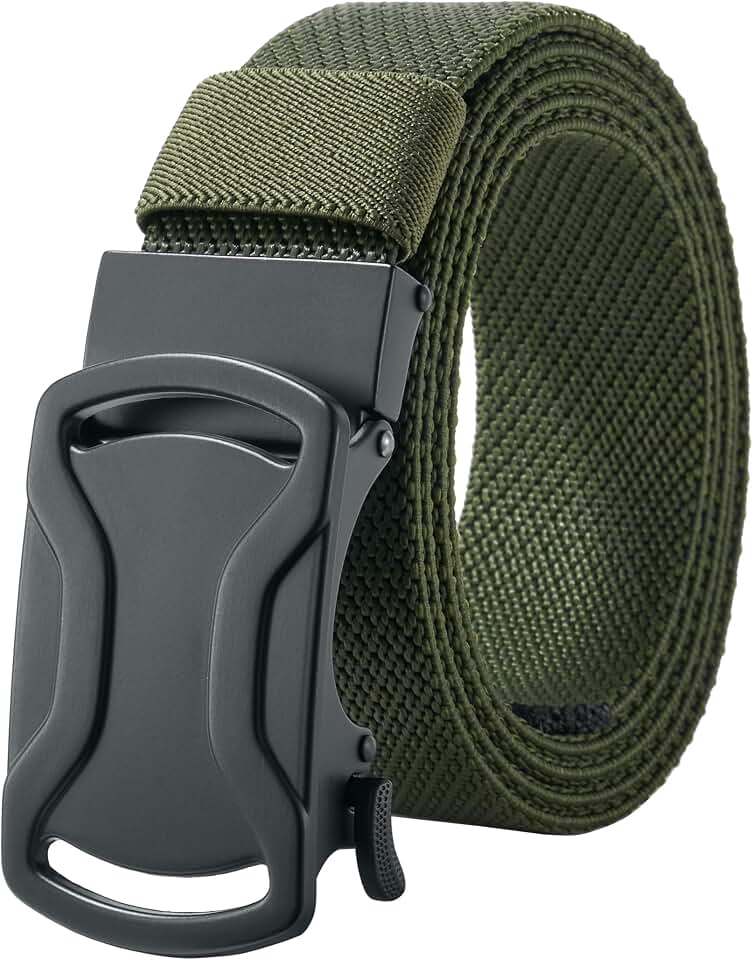 LionVII Men's Stretch Work Belt, Ratchet Buckle for Men,Trim to Fit 27-49" ClimatePartner certified