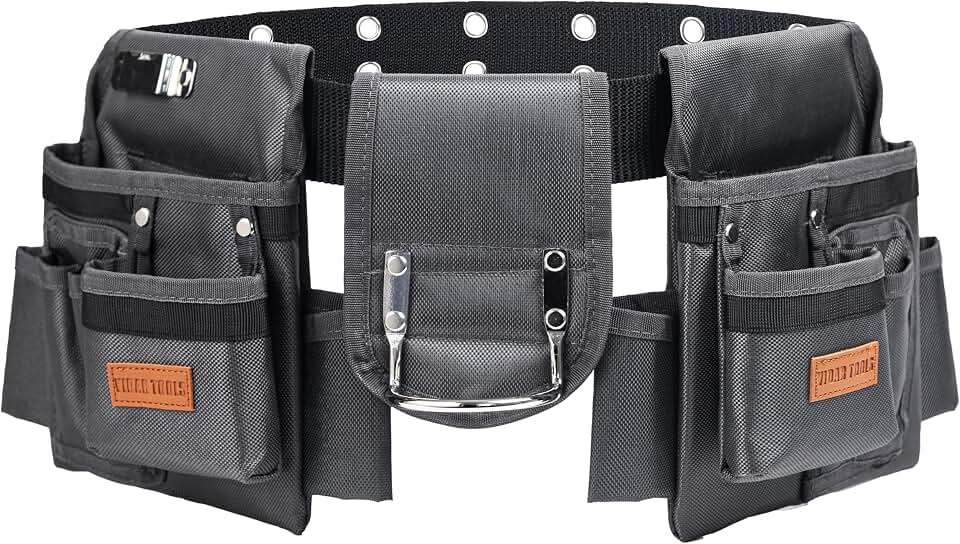 VIDAR TOOLS VIDAR TOOLS Tool Belt,12 Pockets Tool Belts for Men, Heavy Duty Carpenter/Construction/DIY'er/Electrician .Double layer thickened polyester fiber with waterproof coating.