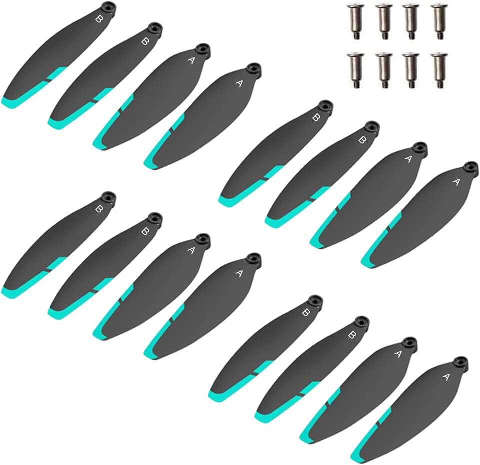 16PCS Foldable Drone Propellers Replace Parts for S159/HK99 Drone Spare Part, 2.75-Inch Universal Replacement Blades,Low-Noise and Quick-Release Blades Props Wings Accessories