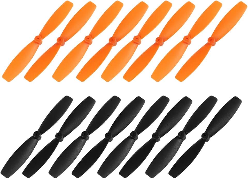 uxcell RC Propellers 55mm CW CCW 2-Vane Main Rotors Black Orange 8 Pairs