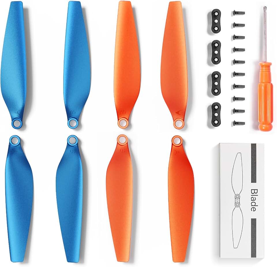 Veeniix V11Air Drone Replacement Blades, 4 Pcs Original High-Durability Propellers, Spare RC Drone Accessories, Blue&amp;Orange
