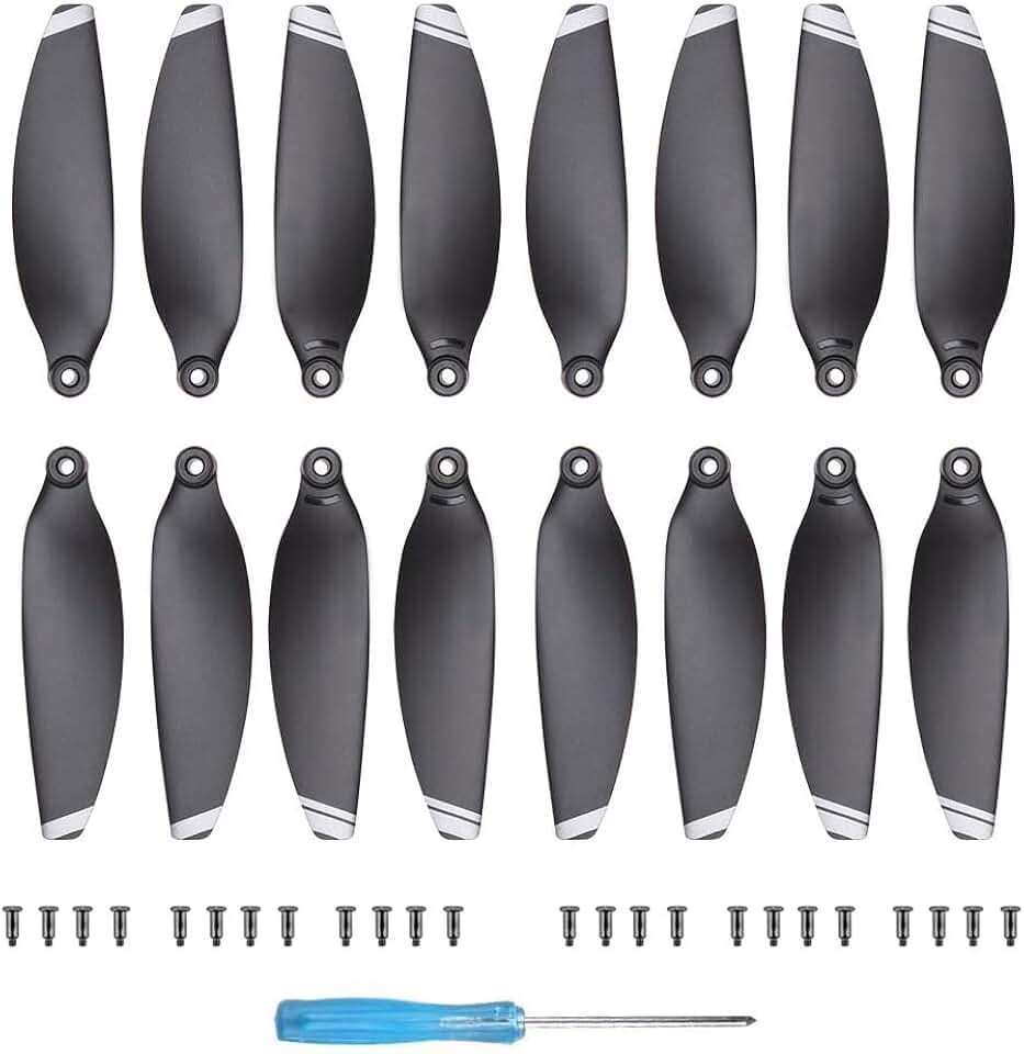 16Pcs Mini 2 Propellers Replacement Low-Noise and Quick-Release Blades Props Compatible with DJI Mini 2 / Mini SE/Mini 2 SE/Mini 4K Drone, Silver