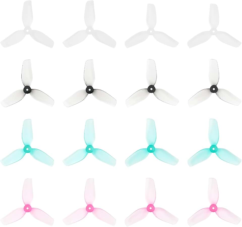 BETAFPV 16pcs HQ 31mm 3-Blade Props 1.0mm Shaft for 0702SE Motor Racing | Ultralight with Polycarbonate Build, Compatible with FPV Drones like Air65, Metor65 Brushless Quadcopter-4 Color Options