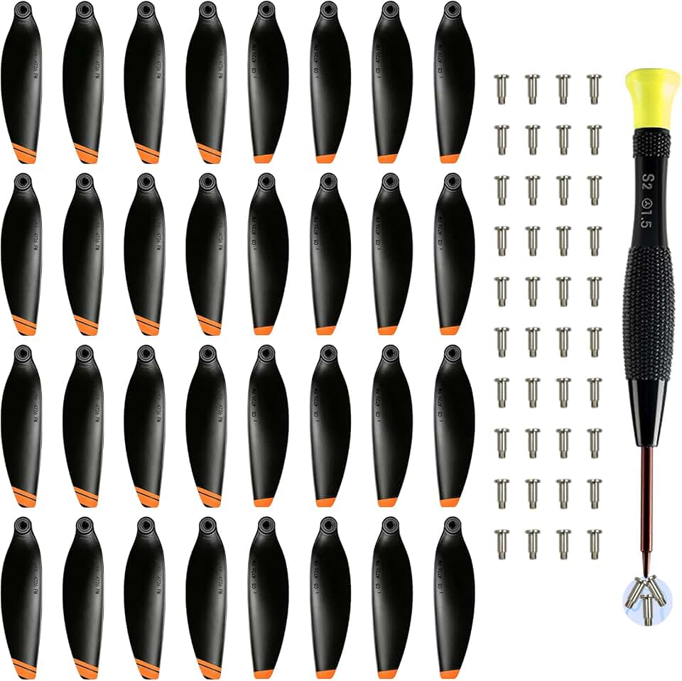 32 Pcs Propellers with Magnetic Screwdriver for DJI Mini 4K/ 2/2 SE, Low-Noise Replacement Spare Blades Props Wings, for Mavic Mini 4K/ Mini 2/ Mini 2 SE Drone Accessories