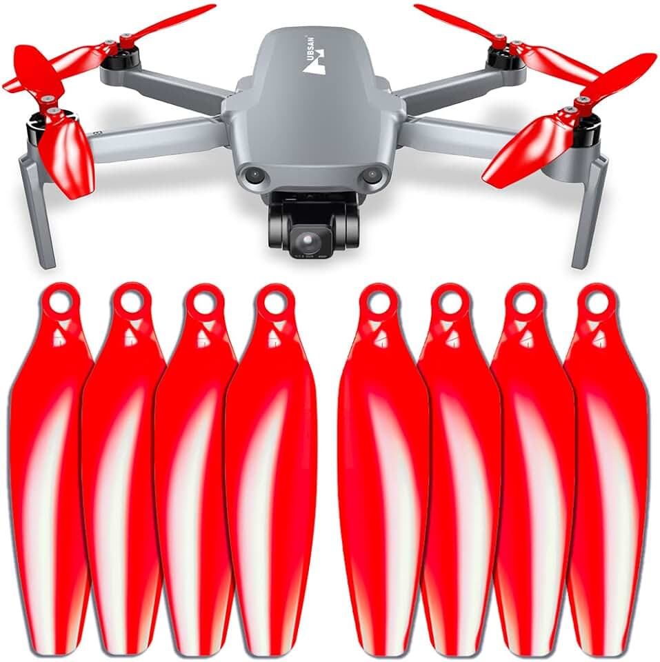 Master Airscrew Stealth Propellers for Hubsan Zino Mini Pro &amp; SE - Red, 4 propellers in Set