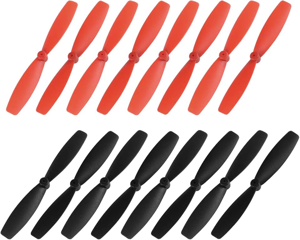 uxcell RC Propellers 55mm CW CCW 2-Vane Main Rotors, Black Red 8 Pairs