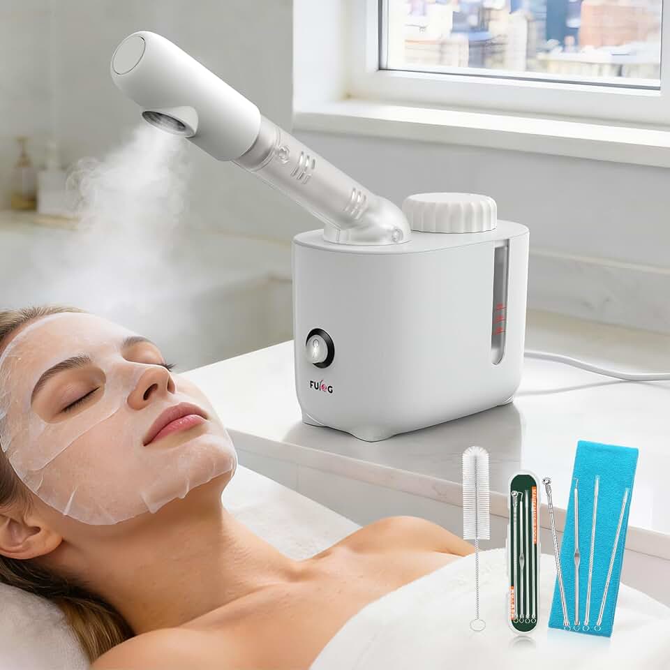 Facial Steamer Nano Ionic Face Steamer with 360° Rotating Arm | Esthetician Facial Steamer for Deep Cleaning, Portable Spa Facial Machine Humidifier for Home Salon or Personal Care