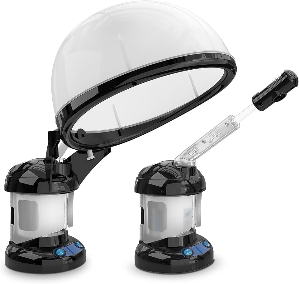 2 in 1 Hair Steamer for Natural Hair &amp; Ozone Facial Steamer | 2-in-1 hair and facial steamer for deep conditioning natural hair and daily skincare,for Personal Care Use at Home or Salon