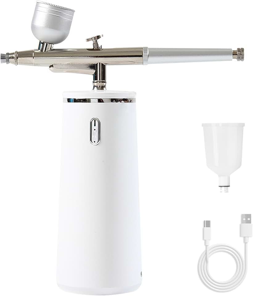 Microtree Nano Facial Steamer - Rechargeable &amp; Portable High Pressure Face Oxygen Sprayer Machine, 0.3mm Nozzle Micro Mist Skin Hydrator, Essential Water Infusion Facial Spa Treatment, White