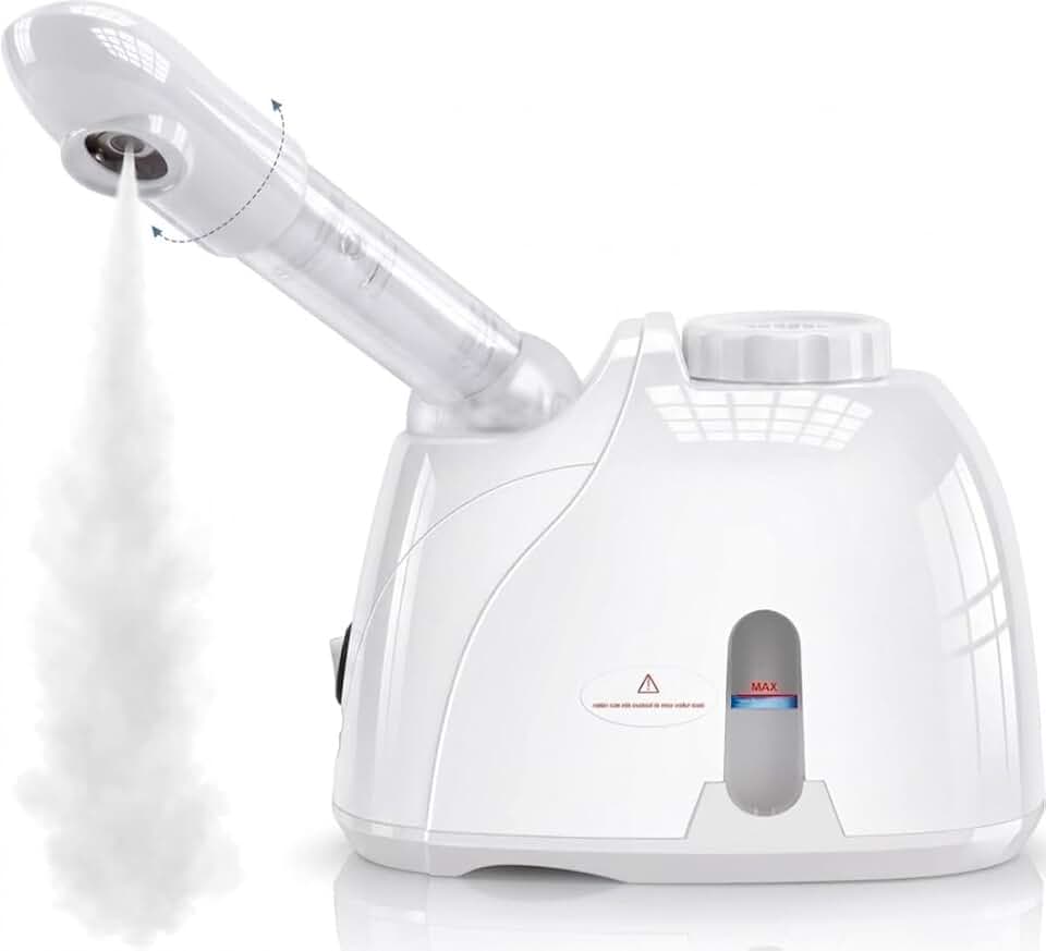 Facial Steamer Nano Ionic, Portable Face Steamer with Adjustable Arm, Deep Cleansing &amp; Hydration, Home Spa Facial Steamer for Skin Care Routine, Pore Care Beauty Device