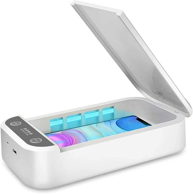 Watolt UV Light Sanitizer - Cell Phone Sanitizer Cleaner Box | Fits Phones up to 6.6 in, Fits iPhone &amp; Android, No Liquids, Heat or Chemicals, For Keys, Earbuds, Watches &amp; Masks