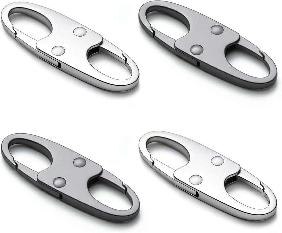 zelin zelin Anti Theft Zipper Clips, Travel Essentials, Carabiner, 2Grey 2Silver | Metal Zipper Lock Clip and Airplane Gadgets, Anti Theft Protection for Travel Bag, Commuter Backpack and Replacement