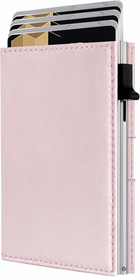 QLD RFID Wallet Women, Small Slim Trifold Wallet Anti-Theft Pop up Card Holder