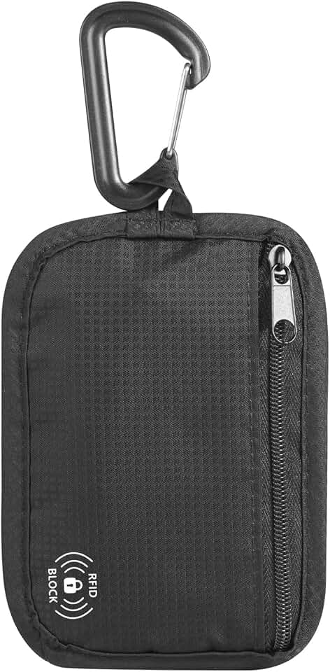 KOSMCCO KOSMCCO RFID Blocking Clip Stash Pouch, Hidden Travel Wallet, Black | Minimalist, Hidden Travel Wallet for Cards &amp; Cash, Slim Pickpocket-Proof Design, Everyday Carry