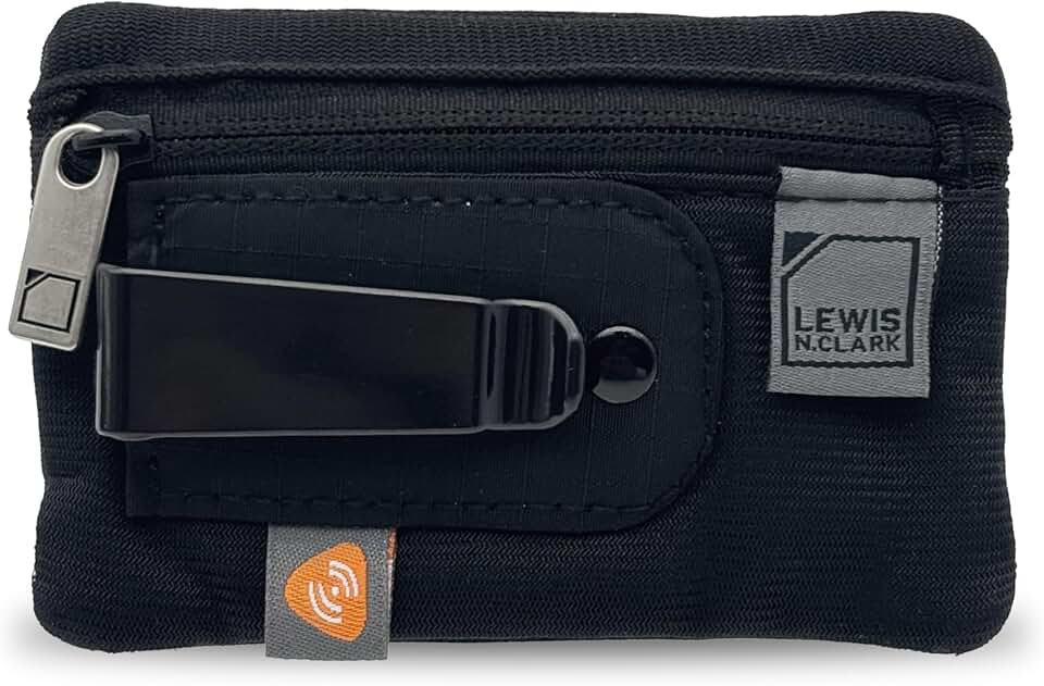 Lewis N. Clark RFID-Blocking Hidden Clip Stash Travel Belt Wallet, Black, One Size
