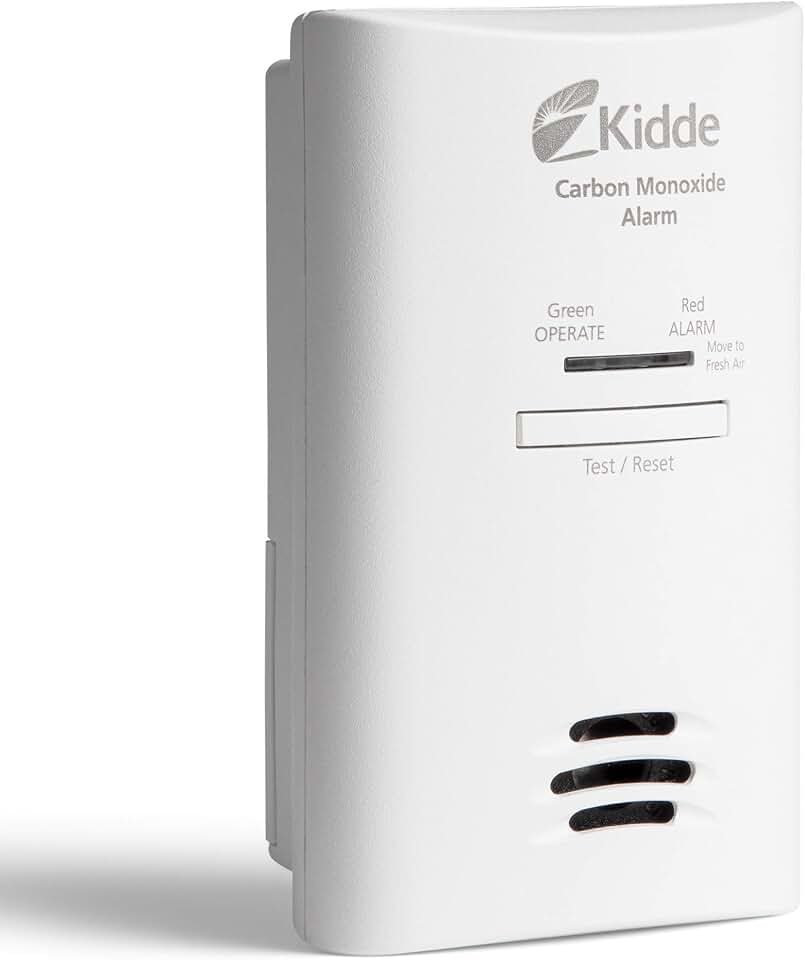 Kidde Carbon Monoxide Detector, Plug-in Wall with AA Battery Backup, Test-Hush Button