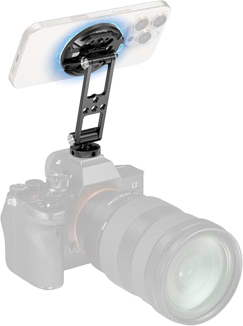 SMALLRIG Magnetic Metal Phone Mount featuring Cold Shoe Mount - 5156 | Magnetic Phone Holder for iPhone 17/16/15/14/13/12, 360° Rotation, Mounts on Tripods, Cages &amp; Stabilizers ClimatePartner certified