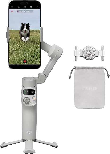 DJI Osmo Mobile 7 Gimbal Stabilizer for iPhone &amp; Android, 3-Axis Gimbal | Built-in Tripod, Ultra-Light, Comfortable Grip, ActiveTrack, ShotGuides, One-Tap Edit, 10hrs Use, Phone Charging