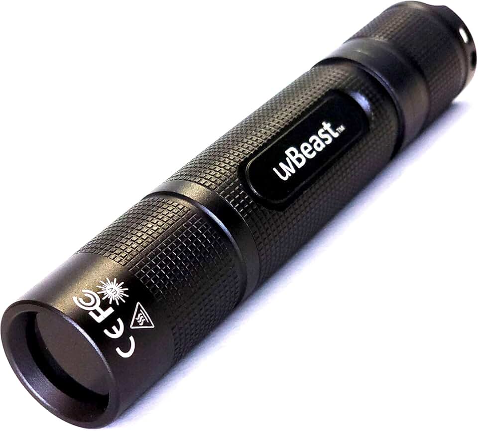 uvBeast V3 365nm MINI Black Light UV Flashlight | High Definition Pure Ultraviolet, Upgraded 5 Core UV LED, USA Stock, Engineered by uvBeast