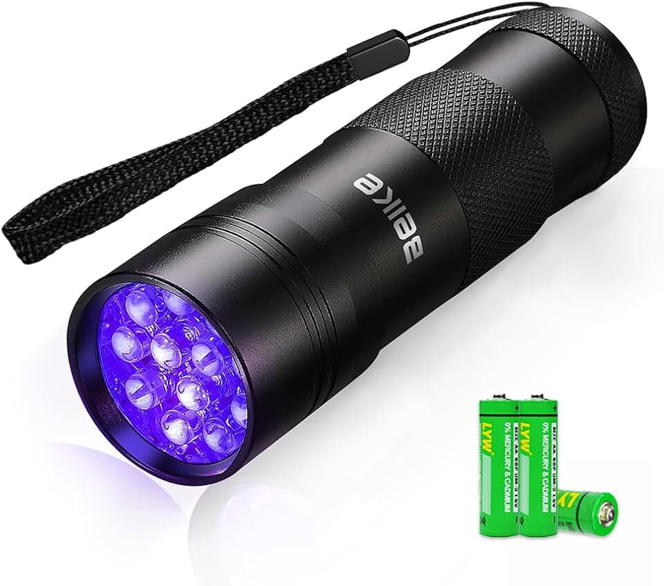 UV Flashlight Black Light–Small Portable Mini 12 LED Blacklight Flashlight for Hidden Stain Detection in Room, Resin Curing,Scorpion &amp; Bed Bug Find,Pet Urine &amp; Dry Stain Detection/Carpets/Rugs/Floors