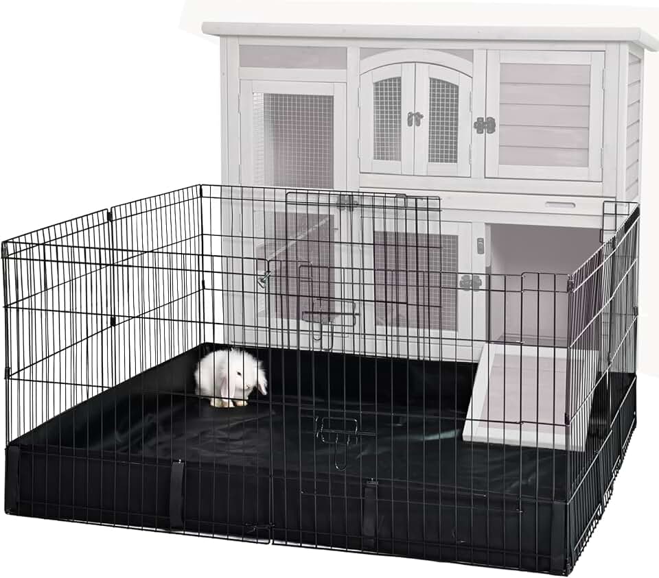 GUTINNEEN Rabbit Playpen Bunny Run Extension Indoor Small Animal Playpen