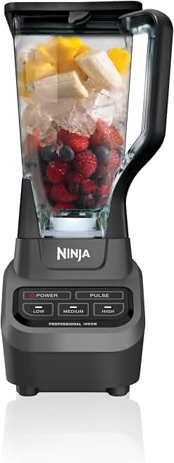 Ninja Professional Blender, 1000W, Total Crushing Tech, 72oz Pitcher, BL610 | 1000W Total Crushing blades crush ice &amp; blend smoothies, sauces. XL 72-oz pitcher for family batches. Dishwasher-safe components.