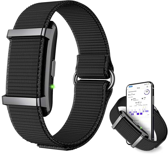 Smart Bracelet Fitness Trackers for Men Women, Smart Watch 24/7 Heart Rate Sleep Stress HRV Monitor, 170+ Sports Modes, 2 Bands, Free APP