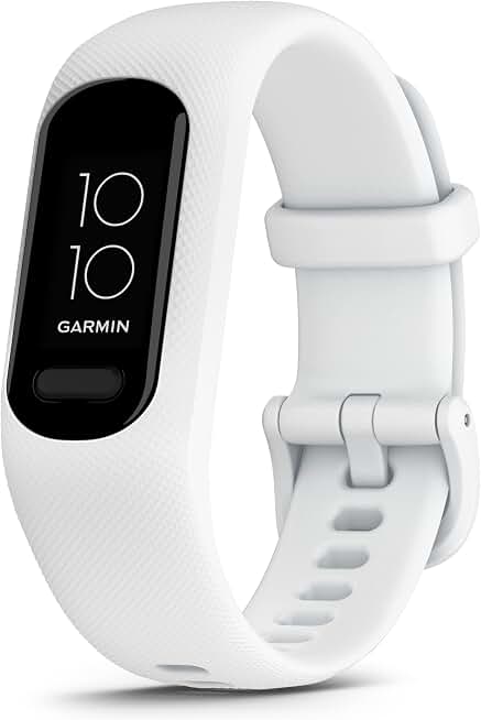 Garmin vívosmart® 5, Health &amp; Fitness Tracker, S-M, White | Monitor Your Health, Track Your Steps and Sleep, Smart Notifications, Up to 7 Days Battery Life