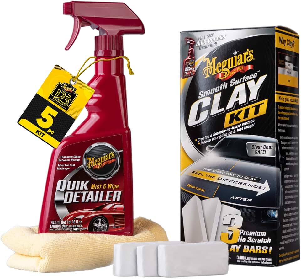 Meguiar's Smooth Surface Clay Kit | Safe &amp; Easy Car Claying for Smooth as Glass Finish