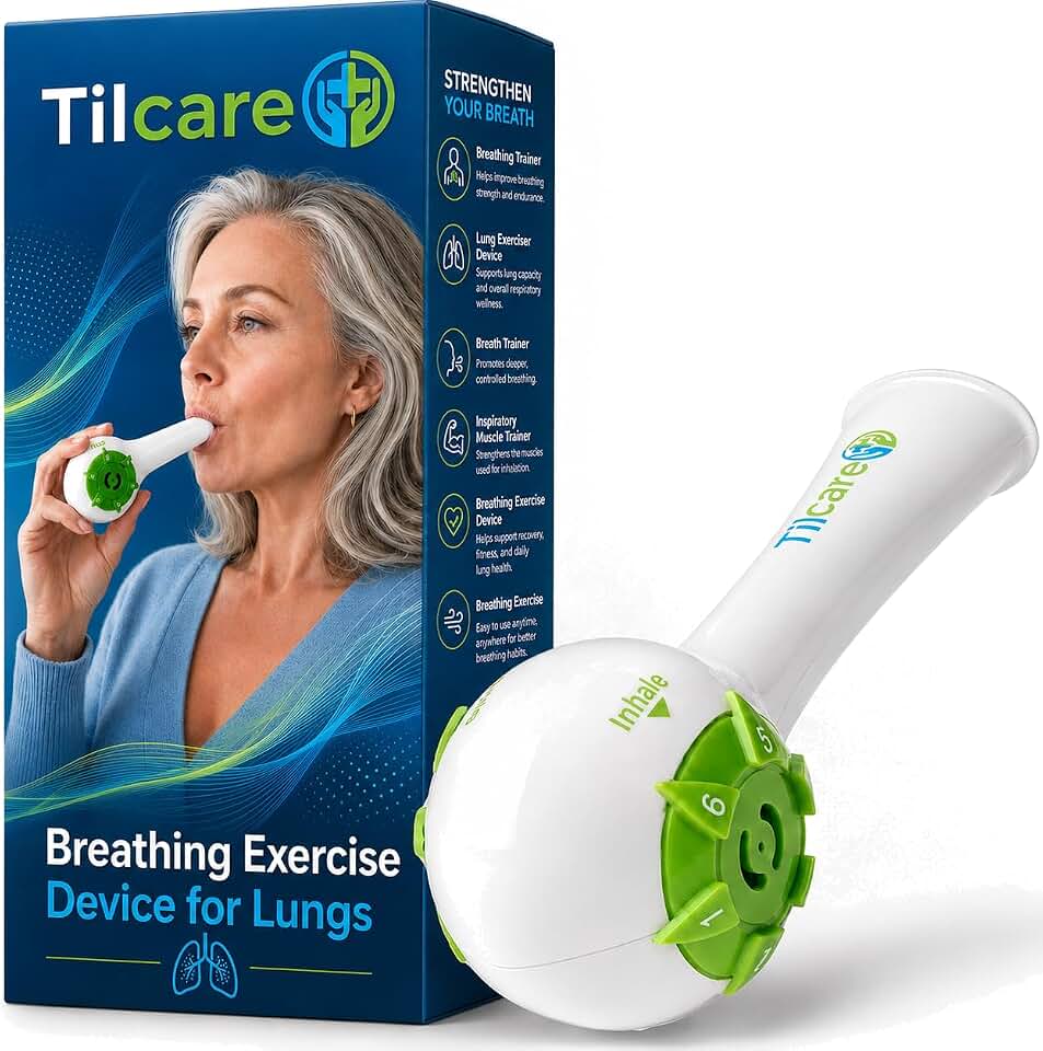 Breathing Exercise Device for Lungs: 6-Level Adjustable Lung Trainer | Lightweight Breathing Trainer for Lungs | BPA-Free Lung Exerciser Device &amp; Breath Trainer | User-Friendly Breather Device