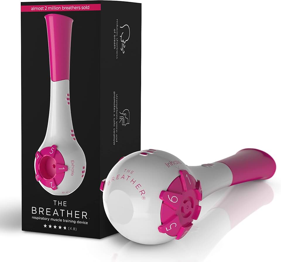 The Breather Pink | Easy Lung Training for Better Breathing &amp; Enhance Your Wellness | Guided Coaching App Included