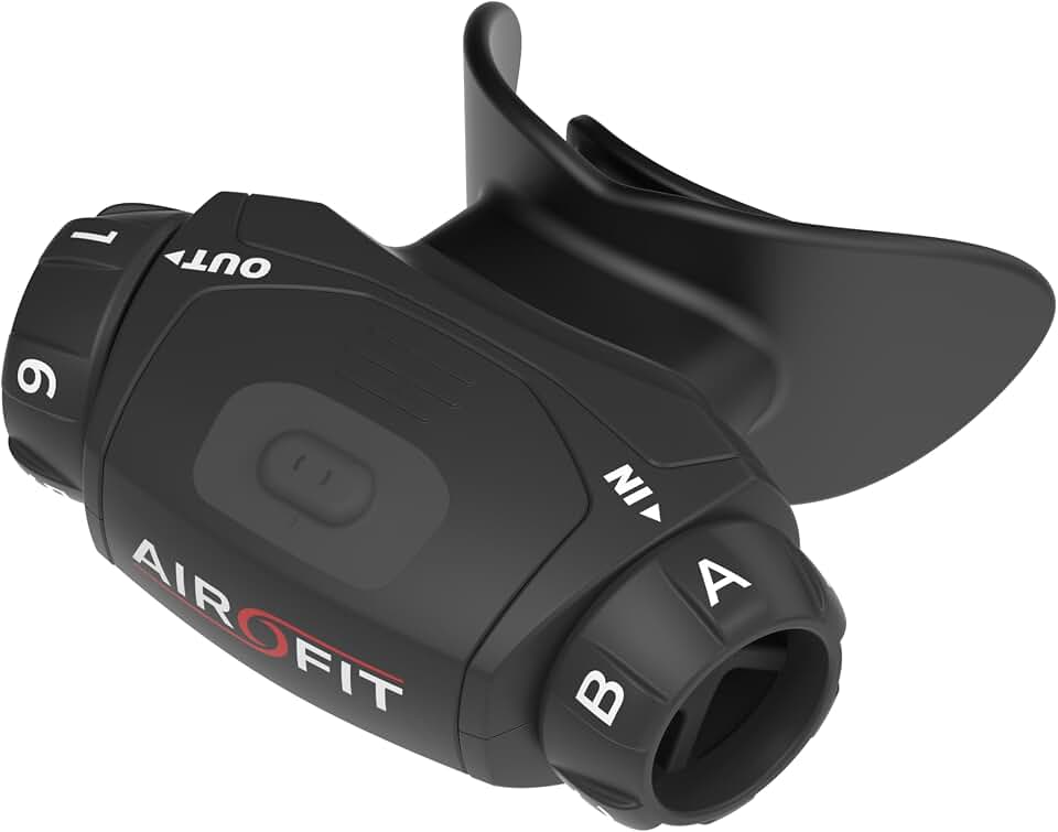 Airofit Elite - Smart Breathing Trainer with Real-Time App Feedback | Portable design; resistance wheels; app-guided breathing; home, gym &amp; travel use; supports fitness and endurance