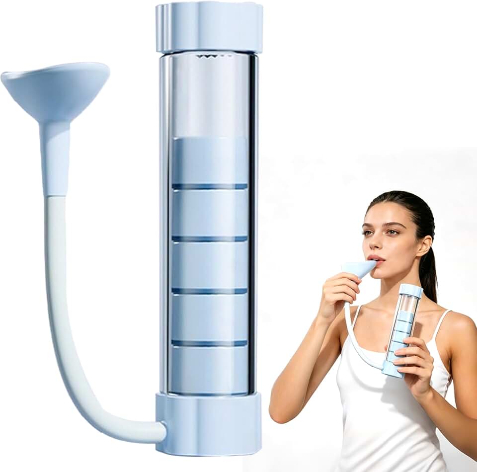 Adjustable Breathing Training Device,Weighted Practice Tool,Portable Yoga Accessory,Daily Breathing Resistance Training Dumbbells,Gym Breathing Trainer for Adults,Travel Fitness Exercise,Blue