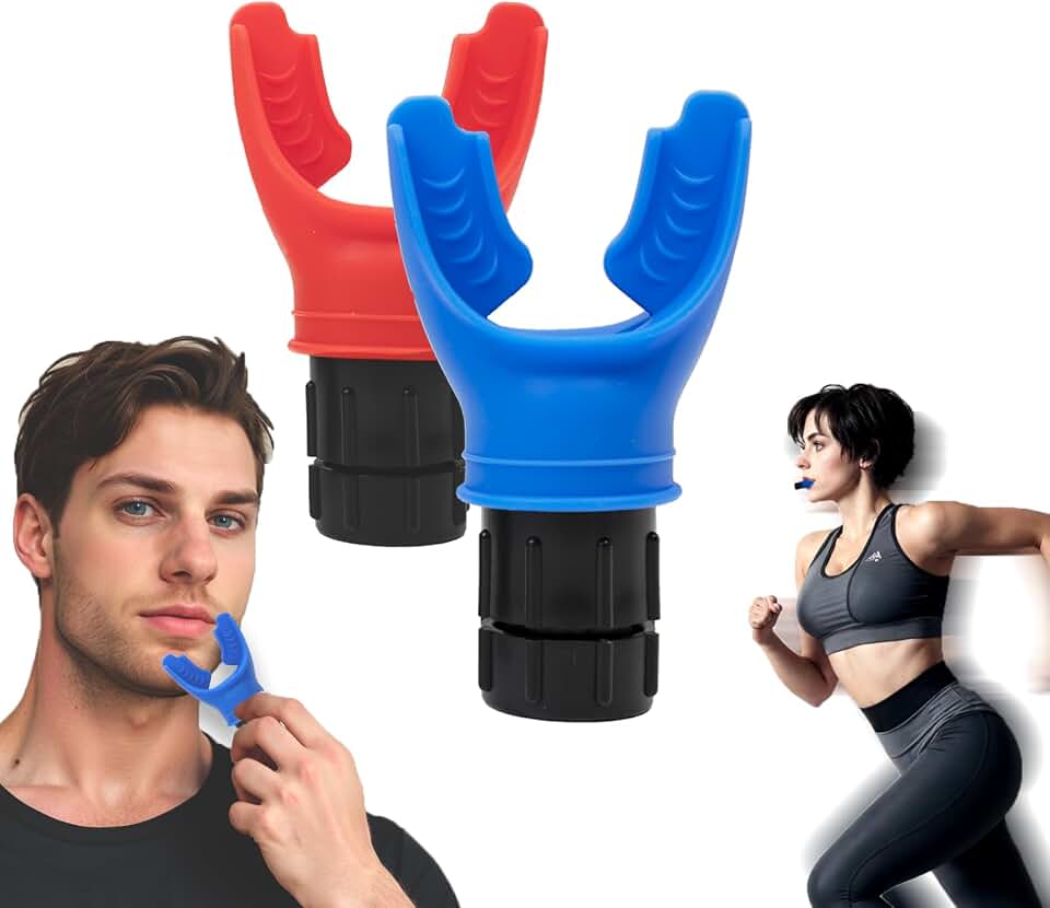 2 Pack Oxyflow Portable Adjustable Trainer for Daily Training, Exercise Trainer with Adjustable Resistance, Supports Running, Cycling, Swimming, and Outdoor Activities or Sports Training (red+Blue)