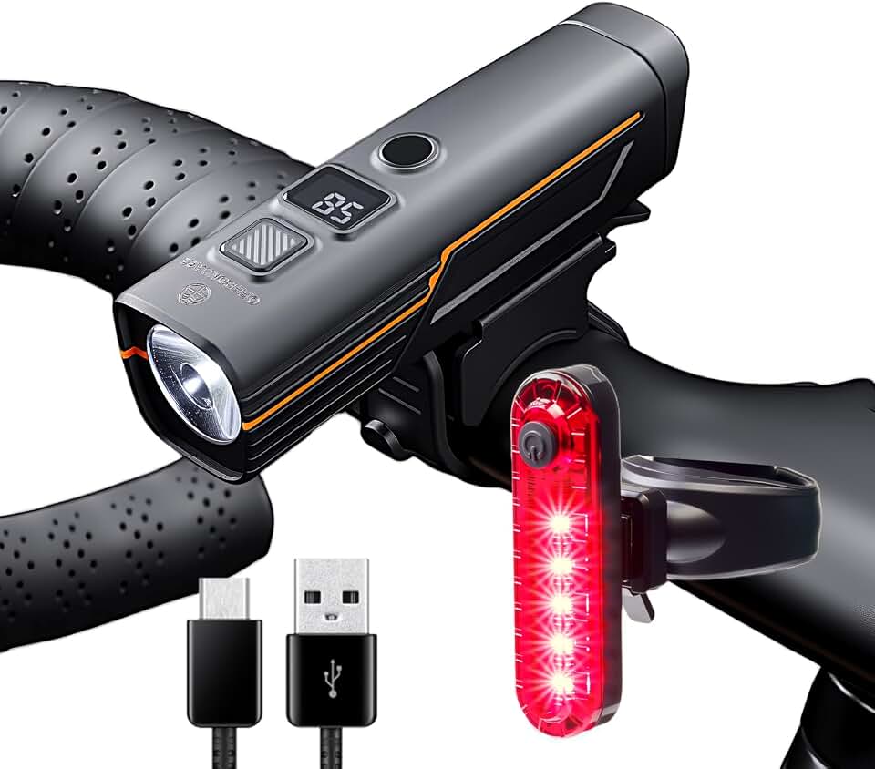 Smart Bike Light Set - Auto Light-Sensing Front &amp; Rear Bicycle Lights, 212 Lumens, IPX4 Waterproof, 4 Modes, Easy Install Safety Gear for Road &amp; Kids Bikes