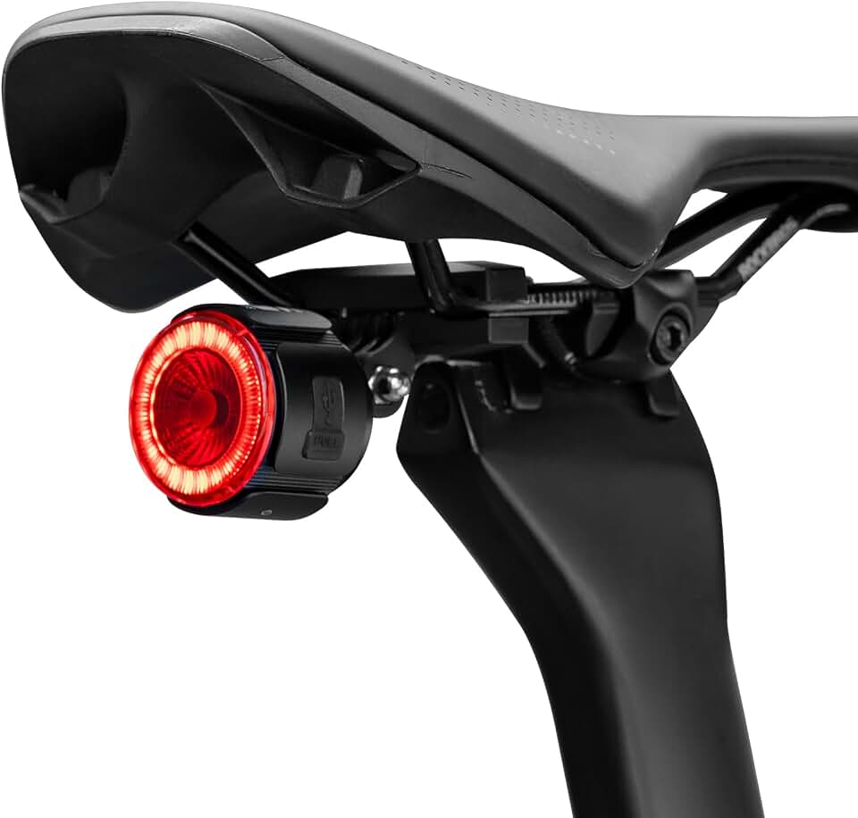 ROCKBROS Smart Bike Tail Light Brake Sensor Rear Light Type-C Battery | Smart Rear Bike Light with Dual Mounting Options, Optical Design and Rechargeable Type-C Battery for Safer Cycling