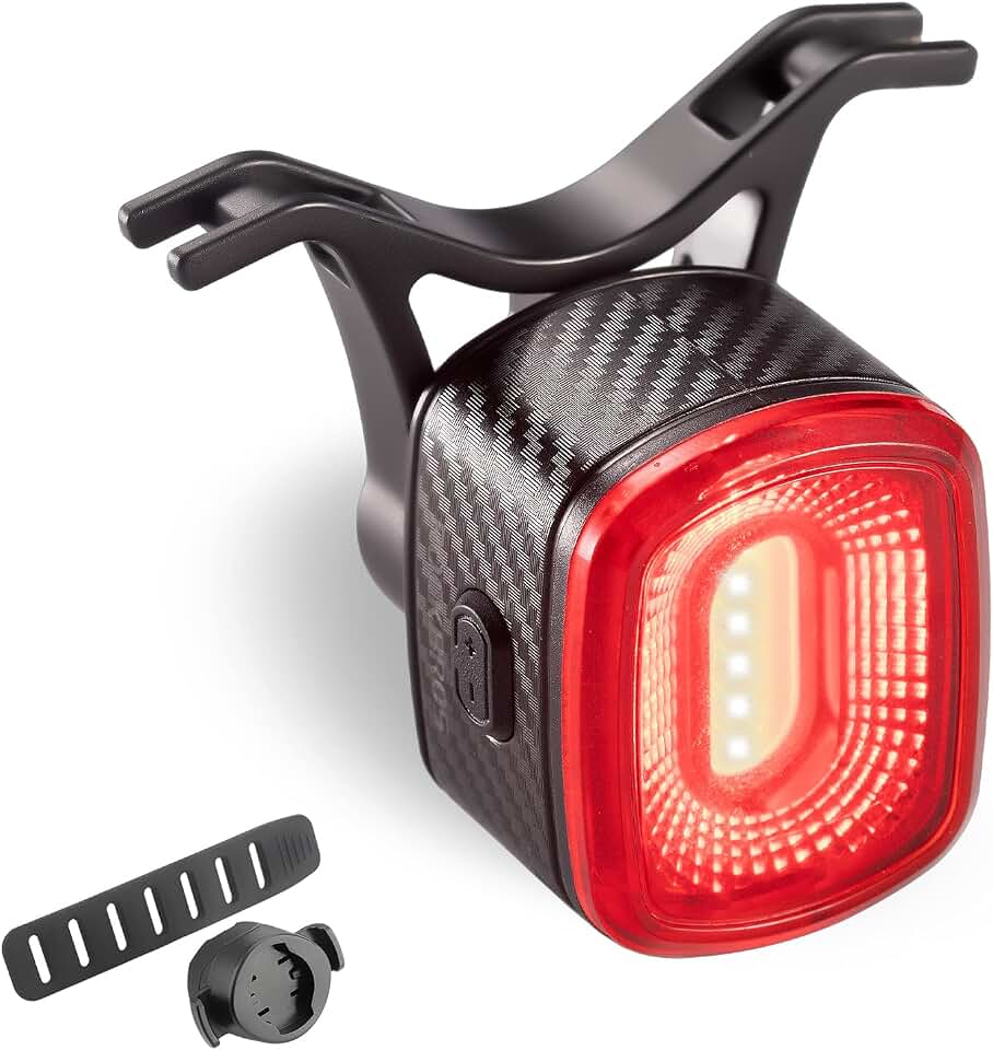 ROCKBROS Smart Bike Tail Light Brake Sensing USB Rechargeable Rear Light | Smart Brake Sensing Rear Light Automatically Brightens When Slowing Down, with 4 Modes, USB Charging and IPX6 Waterproof