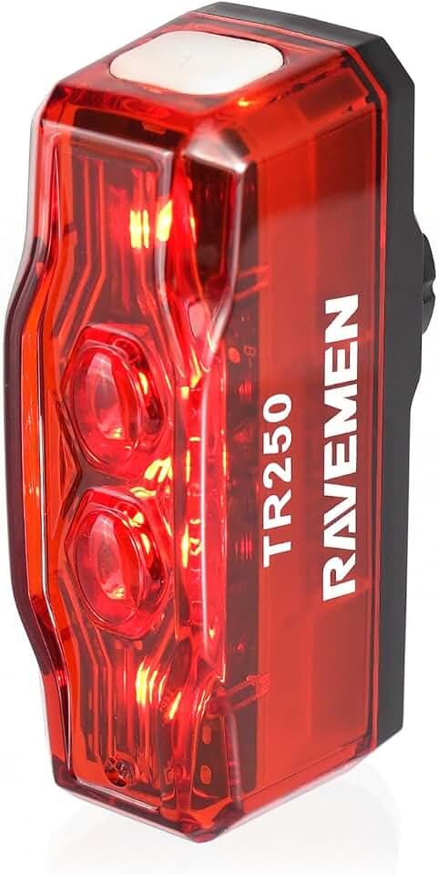RAVEMEN TR150/TR250 Bike Tail Light, 280° Visible Bike Rear Light | Brake Detection, Auto On Off Feature, 3 Mounting Options