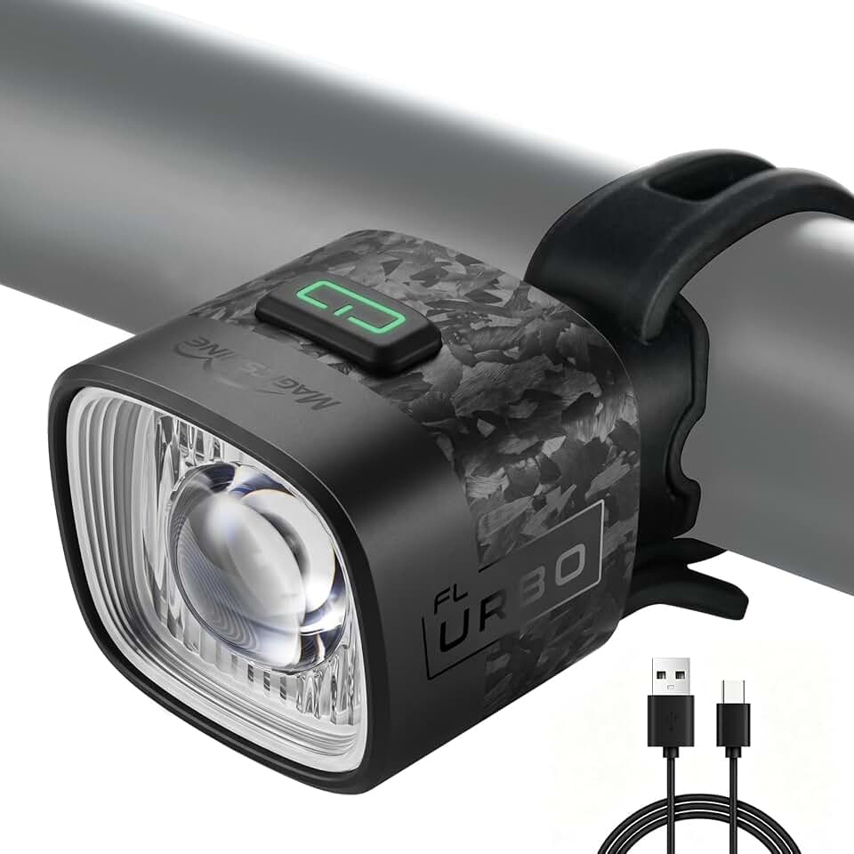Magicshine URBO Lightweight Bike Light Cut-off Rider‑safe for Night Riding | 48g Ultralight Bicycle Headlight, IPX6,14.5H Runtime, Quick Release Mount, USB-C Portable Bike Front Light for Road Cycling