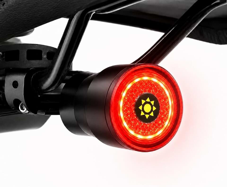 Bike Brake Light, Bike Tail Light with Smart Brake Sensing, USB-C Rechargeable Bicycle Rear Light, Dual Mounting Options, Seatpost &amp; Saddle Mount, Auto On/Off Motion Sensor, Waterproof