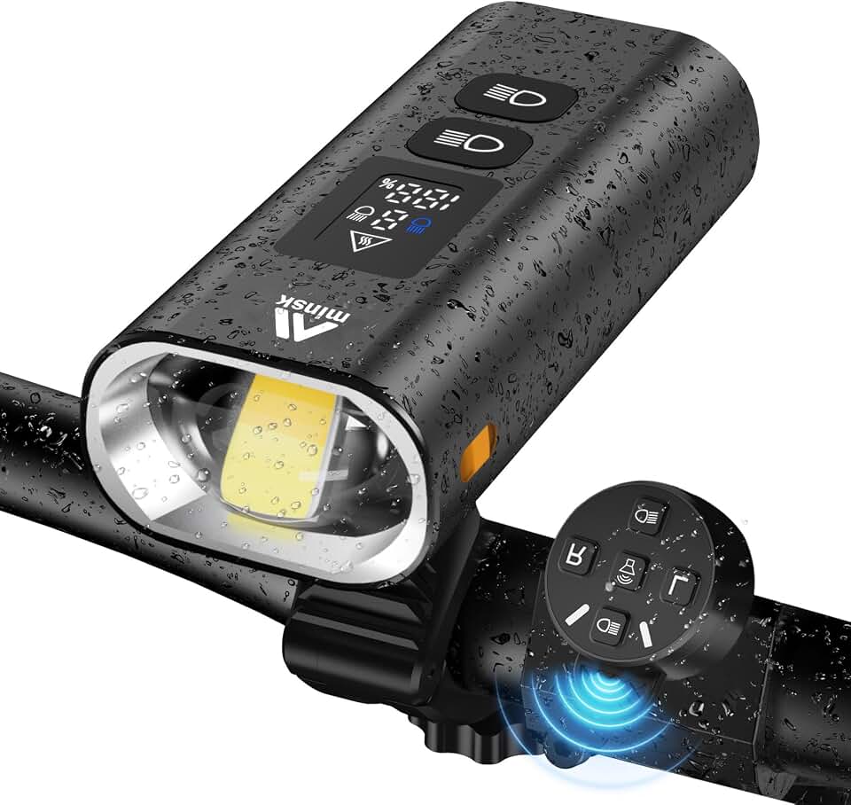 Bike Lights, 17 LED 4800 Lumen Bicycle Light with 4 Modes, 10000mAh USB Rechargeable Bike Light, Bike Headlight with Digital Power Display, Wide Beam Bike Lights for Night Riding