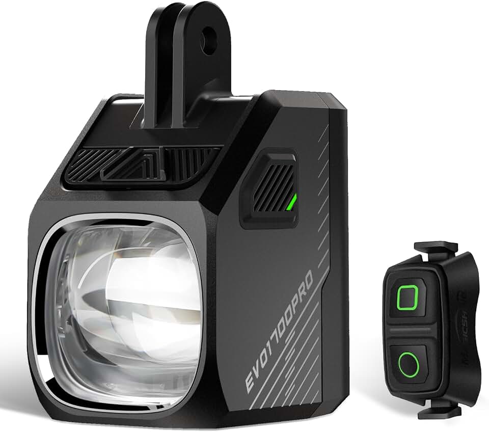 Magicshine EVO 1700 PRO 1700-Lumen Front Bike Light, Anti-Glare Beam | Magnetic Quick Mount, Garmin Wahoo Compatible, 205m throw, USB-C, IPX6 waterproof, FTR Remote for Road Gravel MTB &amp; Commuter