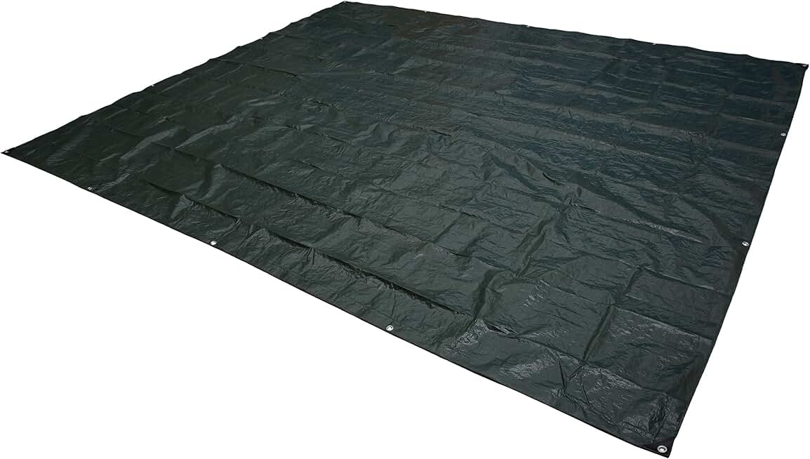 Amazon Basics Waterproof Multipurpose Camping Tarp with Reinforced Corners and Edges, Protective Cover, 9.5 x 11.3 Feet, Dark Green