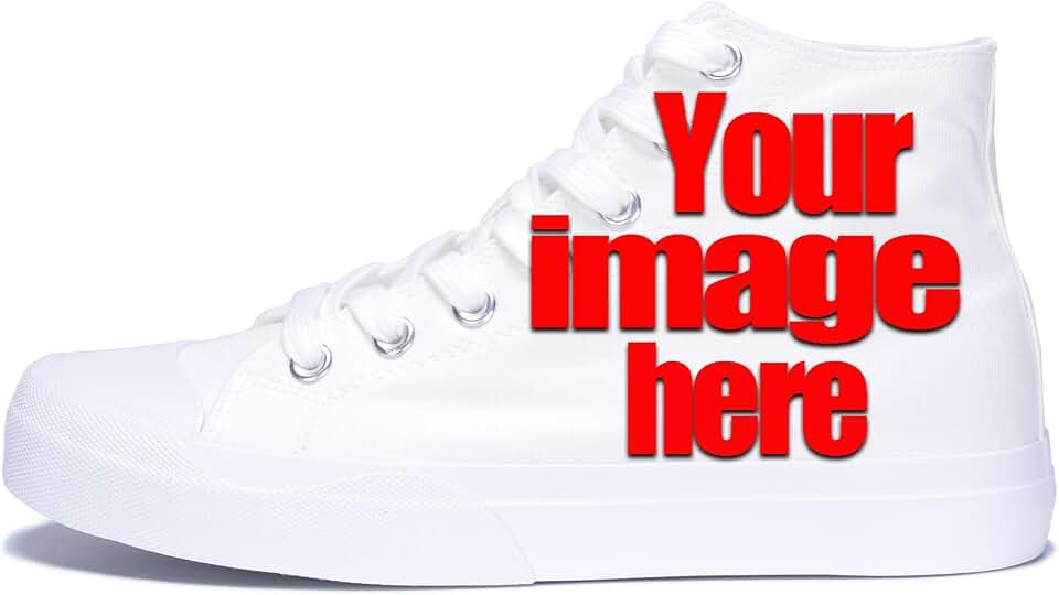 Unisex Black High Top Canvas Custom Print Personalized Sneakers